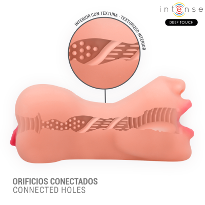 INTENSE DEEP TOUCH - MASTURBADOR RILEY COM DUPLA BOCA E VAGINA - D-244821 - Dona Pimenta