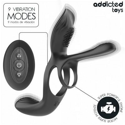 ADDICTED TOYS - DOBLE ANILLO PARA EL PENE CON ESTIMULADOR DE CLÍTORIS - D-245121 - Dona Pimenta
