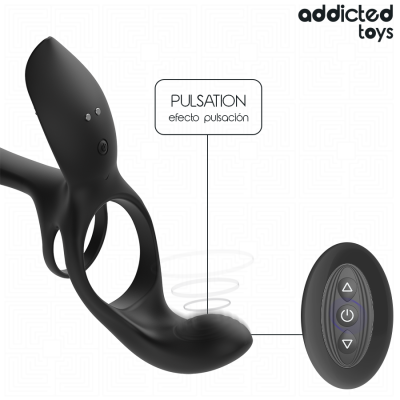 ADDICTED TOYS - DOBLE ANILLO PARA EL PENE CON ESTIMULADOR DE CLÍTORIS - D-245121 - Dona Pimenta