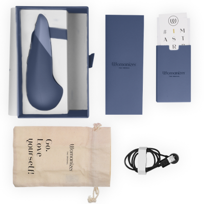 WOMANIZER - VIBE VIBRADOR SILENCIOSO DE USO À DIRETA AZUL ESCURO - D-245108 - Dona Pimenta