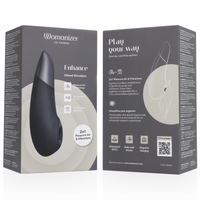 WOMANIZER - ESTIMULADOR CLITORIAL INTENSO PRETO - D-245095 - Dona Pimenta