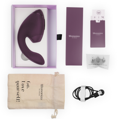 WOMANIZER - DUO NEXT Estimulador Duplo de Clitóris e Ponto G Roxo Escuro - D-245098 - Dona Pimenta