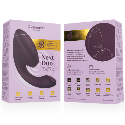 WOMANIZER - DUO NEXT Estimulador Duplo de Clitóris e Ponto G Roxo Escuro - D-245098 - Dona Pimenta