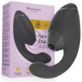 WOMANIZER - DUO NEXT ESTIMULADOR DUPLO DE CLITOR E PONTO G PRETO - D-245099 - Dona Pimenta