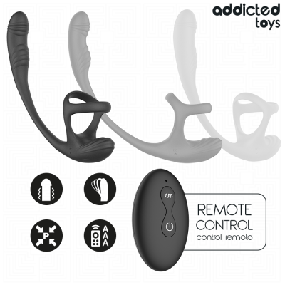 ADDICTED TOYS - PLUG ANAL COM VIBRAÇÃO, OSCILAÇÃO 360º E ESTIMULADOR DE TESTÍCULOS - D-245122 - Dona Pimenta