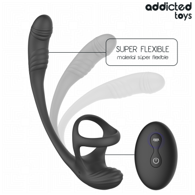ADDICTED TOYS - PLUG ANAL COM VIBRAÇÃO, OSCILAÇÃO 360º E ESTIMULADOR DE TESTÍCULOS - D-245122 - Dona Pimenta