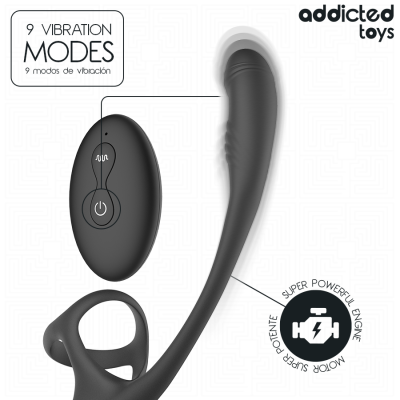 ADDICTED TOYS - PLUG ANAL COM VIBRAÇÃO, OSCILAÇÃO 360º E ESTIMULADOR DE TESTÍCULOS - D-245122 - Dona Pimenta
