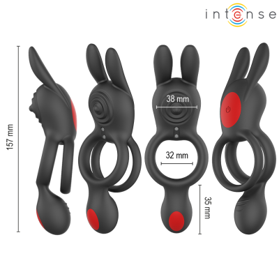 INTENSE - ANEL VIBRATÓRIO DUPLO QUINN COM CONTROLE REMOTO - D-245124 - Dona Pimenta