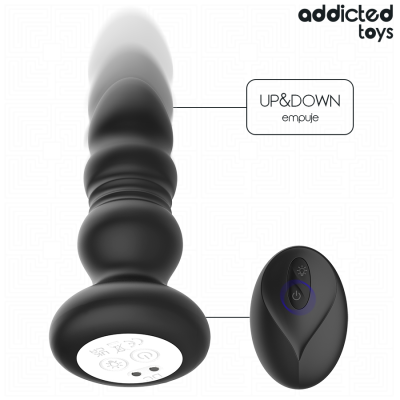 ADDICTED TOYS - PLUG ANAL GIRATÓRIO VIBRATÓRIO COM LUZ LED E CONTROLE REMOTO - D-245120 - Dona Pimenta