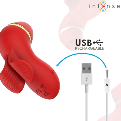 INTENSE - ESTIMULADOR DE PATTY COM 4 PONTAS, SUCÇÃO, TOQUES, CÓCEGAS E LAMBIDAS - D-245127 - Dona Pimenta