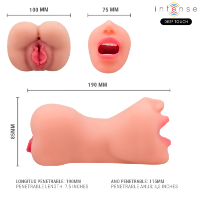 INTENSE DEEP TOUCH - MASTURBADOR RILEY COM DUPLA BOCA E VAGINA - D-244821 - Dona Pimenta