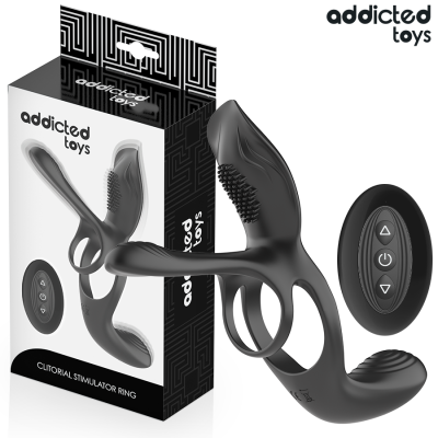 ADDICTED TOYS - DOBLE ANILLO PARA EL PENE CON ESTIMULADOR DE CLÍTORIS - D-245121 - Dona Pimenta