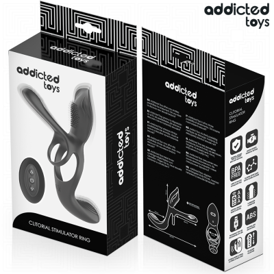 ADDICTED TOYS - DOBLE ANILLO PARA EL PENE CON ESTIMULADOR DE CLÍTORIS - D-245121 - Dona Pimenta