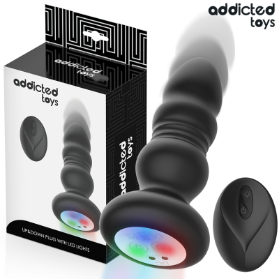 ADDICTED TOYS - PLUG ANAL GIRATÓRIO VIBRATÓRIO COM LUZ LED E CONTROLE REMOTO - D-245120 - Dona Pimenta