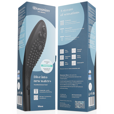 WOMANIZER - CHUVEIRO ESTIMULANTE CLITORIAL WAVE PRETO - D-245109 - Dona Pimenta