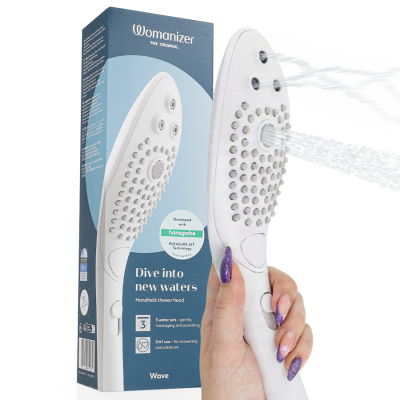 WOMANIZER - CHUVEIRO ESTIMULANTE CLITORIAL WAVE BRANCO - D-245111 - Dona Pimenta