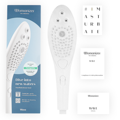 WOMANIZER - CHUVEIRO ESTIMULANTE CLITORIAL WAVE BRANCO - D-245111 - Dona Pimenta
