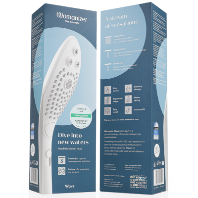 WOMANIZER - CHUVEIRO ESTIMULANTE CLITORIAL WAVE BRANCO - D-245111 - Dona Pimenta