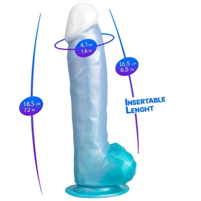 SILEXD - ANGEL DILDO FANTASY SILICONE LÍQUIDO TERMOREATIVO AZUL CELESTIAL 20,3 CM - D-245451 - Dona Pimenta