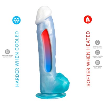SILEXD - ANGEL DILDO FANTASY SILICONE LÍQUIDO TERMOREATIVO AZUL CELESTIAL 20,3 CM - D-245451 - Dona Pimenta