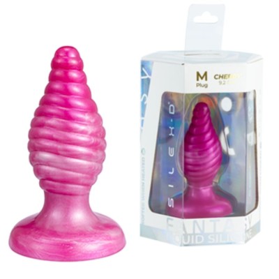 SILEXD - CHERRY PLUG ANAL FANTASY DE SILICONE LÍQUIDO TERMOREATIVO ROSA 9,2 CM - D-245454 - Dona Pimenta
