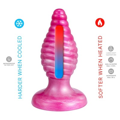 SILEXD - CHERRY PLUG ANAL FANTASY DE SILICONE LÍQUIDO TERMOREATIVO ROSA 9,2 CM - D-245454 - Dona Pimenta