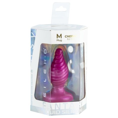 SILEXD - CHERRY PLUG ANAL FANTASY DE SILICONE LÍQUIDO TERMOREATIVO ROSA 9,2 CM - D-245454 - Dona Pimenta