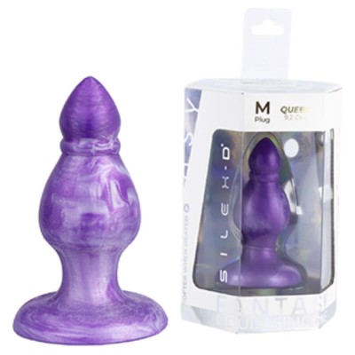 SILEXD - QUEEN ANAL PLUG FANTASY LIQUID SILICONE THEMORREATIVE PURPLE 9.2 CM - D-245455 - Dona Pimenta