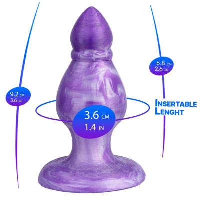 SILEXD - QUEEN ANAL PLUG FANTASY LIQUID SILICONE THEMORREATIVE PURPLE 9.2 CM - D-245455 - Dona Pimenta