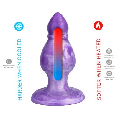 SILEXD - QUEEN ANAL PLUG FANTASY LIQUID SILICONE THEMORREATIVE PURPLE 9.2 CM - D-245455 - Dona Pimenta