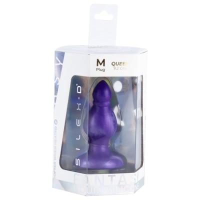 SILEXD - QUEEN ANAL PLUG FANTASY LIQUID SILICONE THEMORREATIVE PURPLE 9.2 CM - D-245455 - Dona Pimenta