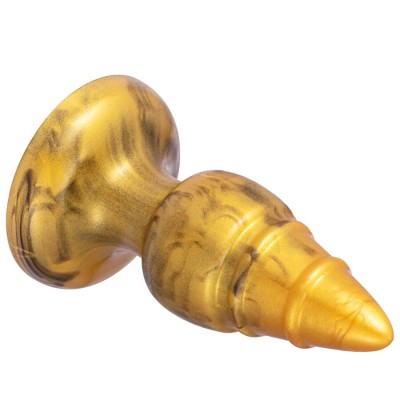 SILEXD - GOLDY PLUG ANAL FANTASY DE SILICONE LÍQUIDO TERMOREATIVO DOURADO 9,2 CM - D-245456 - Dona Pimenta