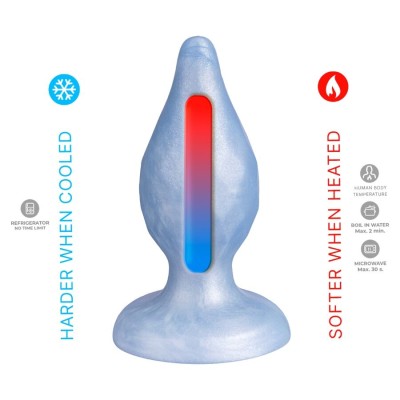 SILEXD - DIAMOND PLUG ANAL FANTASY DE SILICONE LÍQUIDO TERMOREATIVO AZUL PEROLADO 9,2 CM - D-245457 - Dona Pimenta