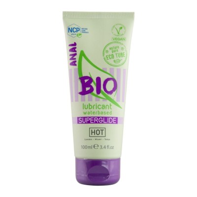 HOT - BIO LUBRIFICANTE À BASE DE ÁGUA SUPERGLIDE ANAL 100 ML - D-245287 - Dona Pimenta