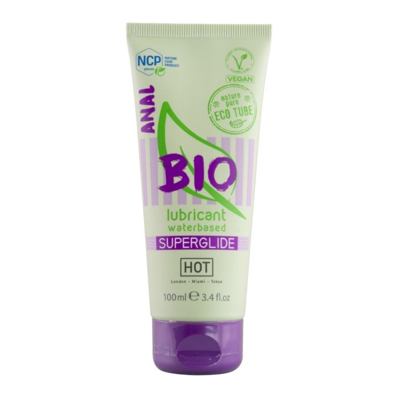 HOT - BIO LUBRIFICANTE À BASE DE ÁGUA SUPERGLIDE ANAL 100 ML - D-245287 - Dona Pimenta