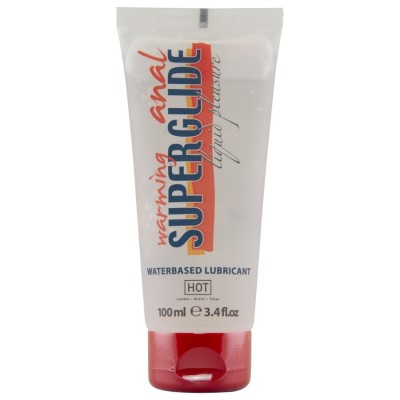 HOT - ANAL SUPERGLIDE LUBRIFICANTE AQUECEDOR LÍQUIDO À BASE DE ÁGUA 100 ML - D-245269 - Dona Pimenta