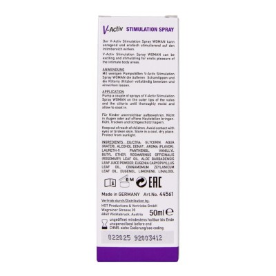 HOT - SPRAY ESTIMULANTE V-ACTIV PARA MULHERES 50 ML - D-245318 - Dona Pimenta