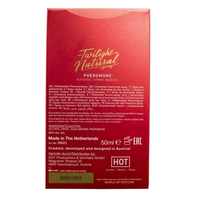 HOT - TWILIGHT PHEROMONE NATURAL MULHERES 50 ML - D-245324 - Dona Pimenta