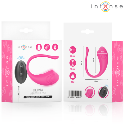 INTENSE - OVO VIBRATÓRIO ROSA OLIVIA COM CONTROLE REMOTO - D-245385 - Dona Pimenta