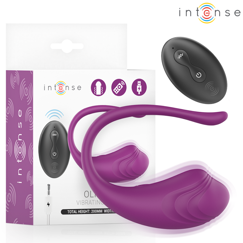 INTENSE - OVO VIBRATÓRIO ROXO OLIVIA COM CONTROLE REMOTO - D-245386 - Dona Pimenta