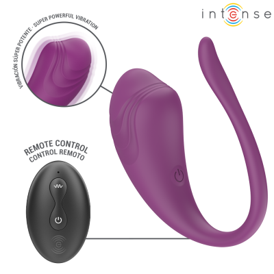 INTENSE - OVO VIBRATÓRIO ROXO OLIVIA COM CONTROLE REMOTO - D-245386 - Dona Pimenta