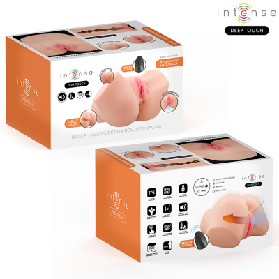 INTENSE DEEP TOUCH - MASTURBADOR ANAL E VAGINAL NICOLE COM EFEITOS DE SUCÇÃO, CALOR, VIBRAÇÃO E VOZ, COM CONTROLE REMOTO, 5.3 KG