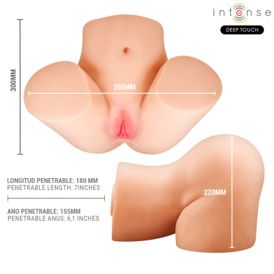 INTENSE DEEP TOUCH - MASTURBADOR ANAL E VAGINAL JULIA COM SUCÇÃO, CALOR, VIBRAÇÃO E EFEITOS DE VOZ COM CONTROLE REMOTO 9 KG - D-