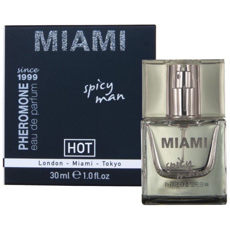HOT - PERFUME DE FEROMÔNIOS MIAMI SPICY MAN 30 ML - D-245330 - Dona Pimenta