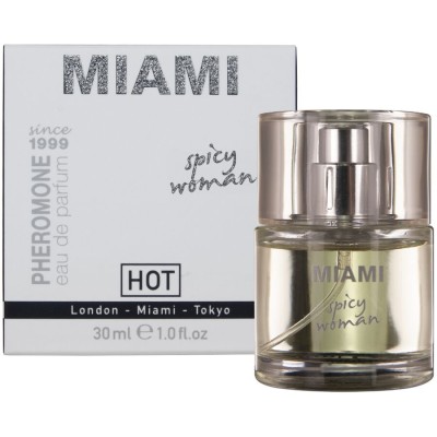 HOT - PERFUME DE FEROMÔNIOS MIAMI SPICY WOMAN 30 ML - D-245334 - Dona Pimenta
