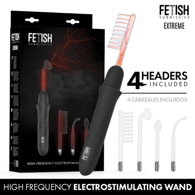 FETISH SUBMISSIVE - VIBRADOR WAND ELECTROESTIMULACIÓN ALTA FRECUENCIA - D-244817 - Dona Pimenta