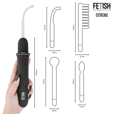 FETISH SUBMISSIVE - VIBRADOR WAND ELECTROESTIMULACIÓN ALTA FRECUENCIA - D-244817 - Dona Pimenta