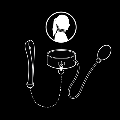 FETISH SUBMISSIVE BONDAGE - COLEIRA DE ESTRANGULAMENTO INFLÁVEL COM CORRENTE - D-245072 - Dona Pimenta