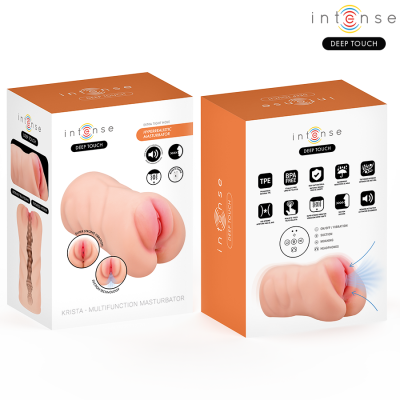 INTENSE DEEP TOUCH - KRISTA MASTURBADOR VAGINAL VIBRATÓRIO COM GEMIDOS E CONTROLE REMOTO - D-245119 - Dona Pimenta