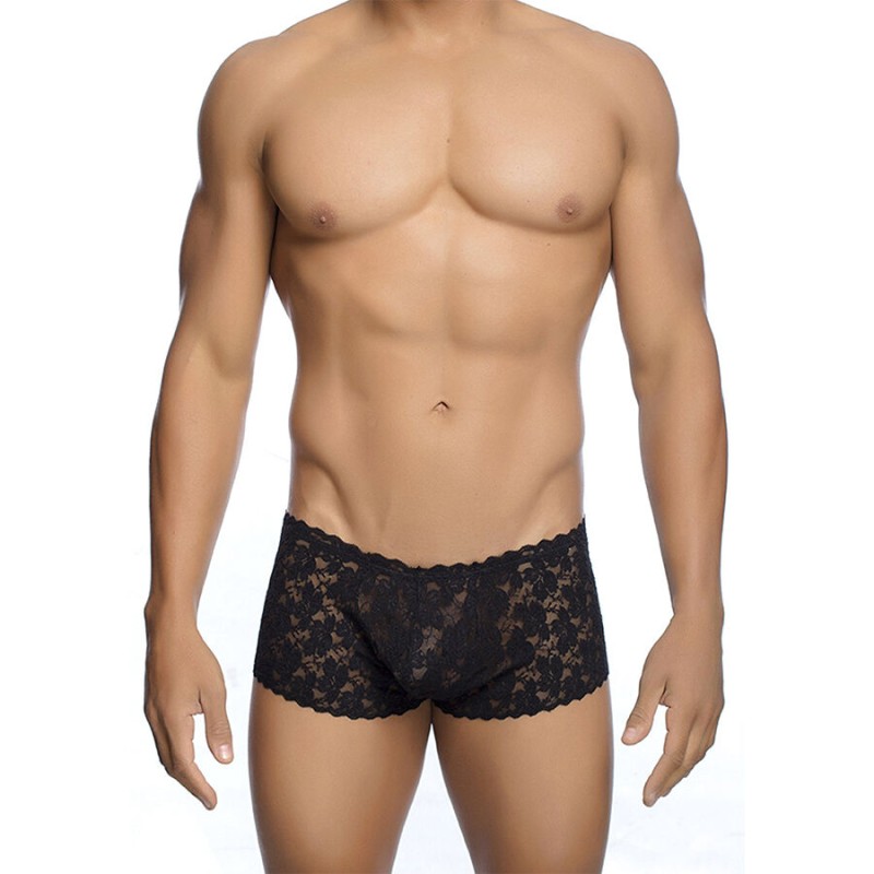 MOB - BOXER DE RENDA PRETA TAMANHO L/XL - D-243518 - Dona Pimenta